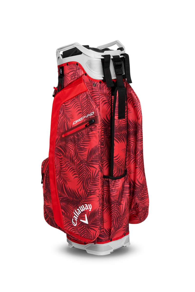 Callaway | Org 14 | HD | Cartbag | Red Palms / Light grey | Back