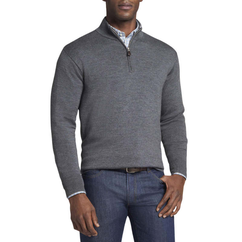 Peter Millar | ME0S25 | Mens Crown Soft Merino Quarter Zip | Charcoal