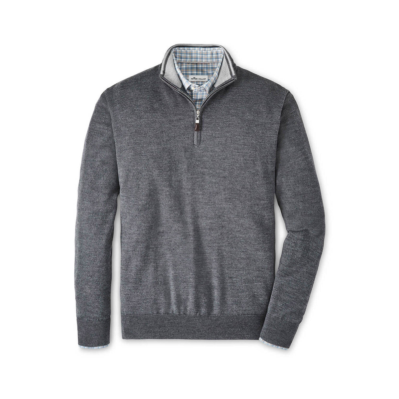Peter Millar | ME0S25 | Mens Crown Soft Merino Quarter Zip | Charcoal