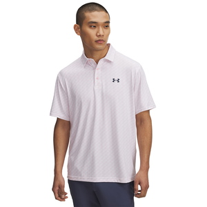 Under Armour | 1378677-115 | Playoff 3.0 Pr. Polo C Club Digi | White / Prime Pink / Downpour Gray