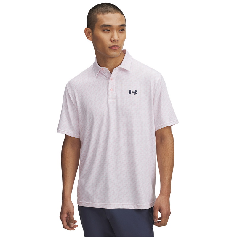 Under Armour | 1378677-115 | Playoff 3.0 Pr. Polo C Club Digi | White / Prime Pink / Downpour Gray