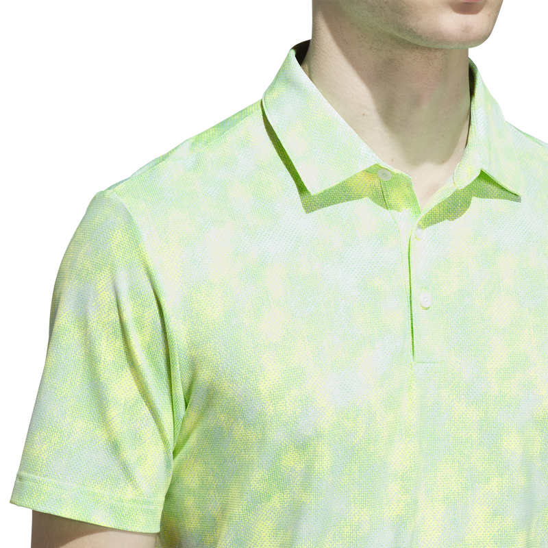 Adidas | JL5287 | Ultimate365 Textured Print Polo Shirt | Lime Glow / Lime Burst