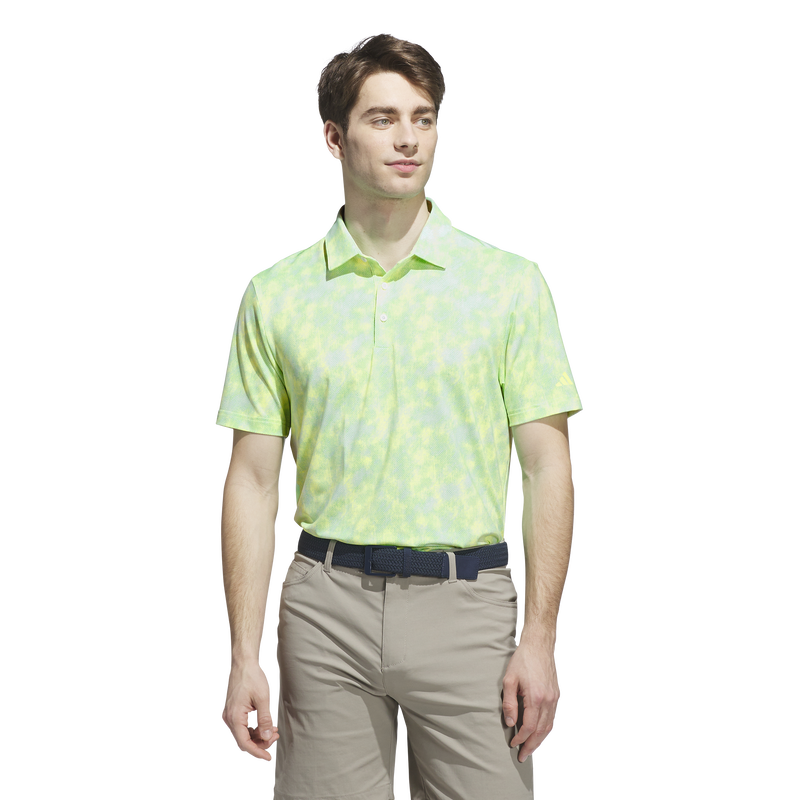 Adidas | JL5287 | Ultimate365 Textured Print Polo Shirt | Lime Glow / Lime Burst