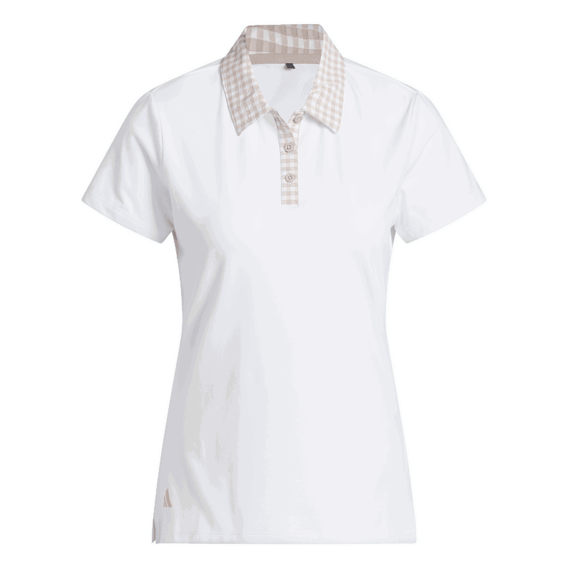 Adidas | JN8356 | Ultimate365 Gingham Short Sleeve Polo Shirt | White