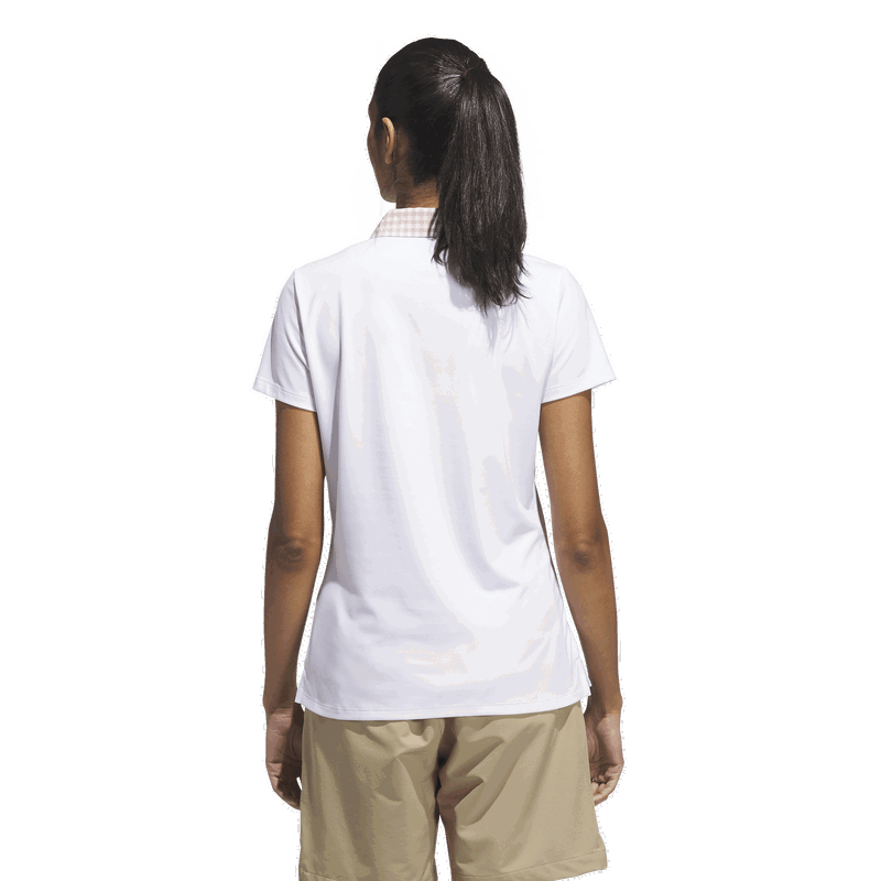 Adidas | JN8356 | Ultimate365 Gingham Short Sleeve Polo Shirt | White