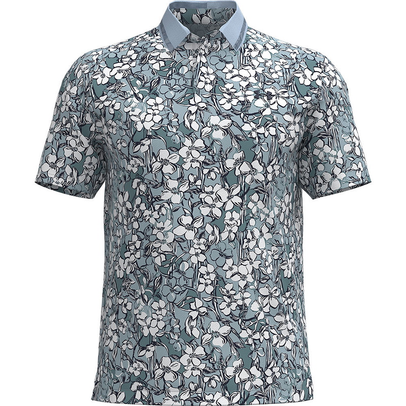 Under Armour | 1389597-453 | Drive Chill Printed Polo | Blue Calm / White