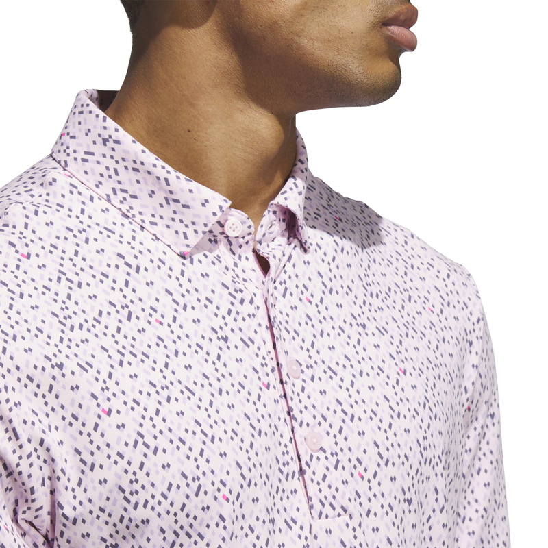 Adidas | JL5272 | Ultimate365 Micro Argyle Polo Shirt | Clear Pink / Preloved Violet