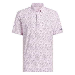 Adidas | JL5272 | Ultimate365 Micro Argyle Polo Shirt | Clear Pink / Preloved Violet