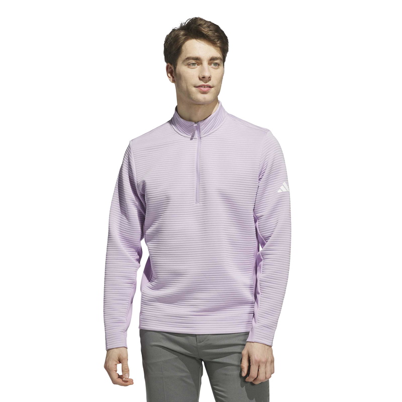 Adidas | JX7236 | Ultimate365 DWR Textured Quarter-Zip Sweatshirt | Power Purple