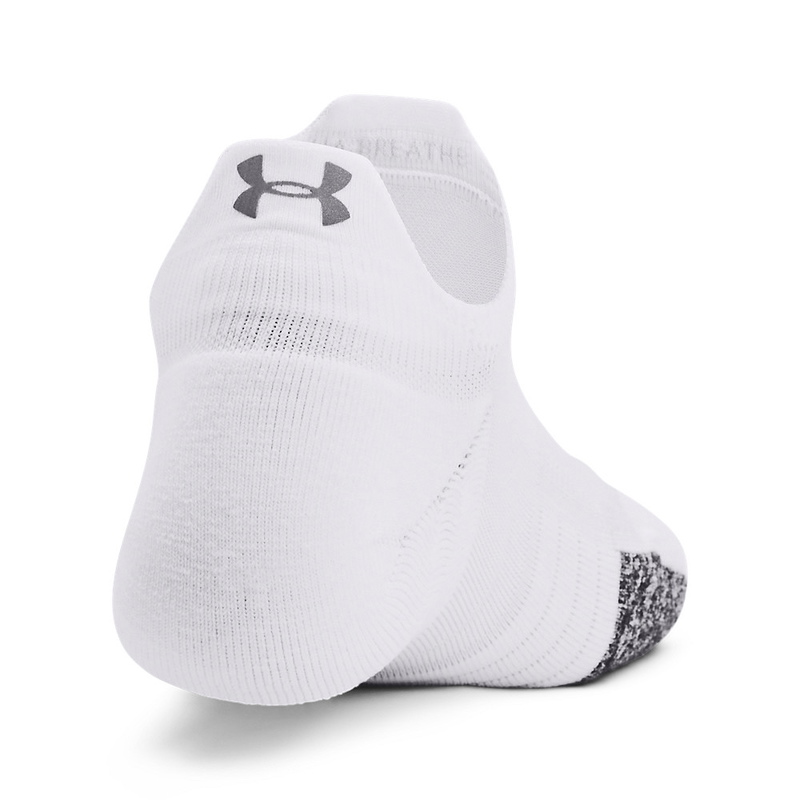 Under Armour | 1370096-100 | Breathe 2 | No Show | Tab 2 pk | White / White / Reflective