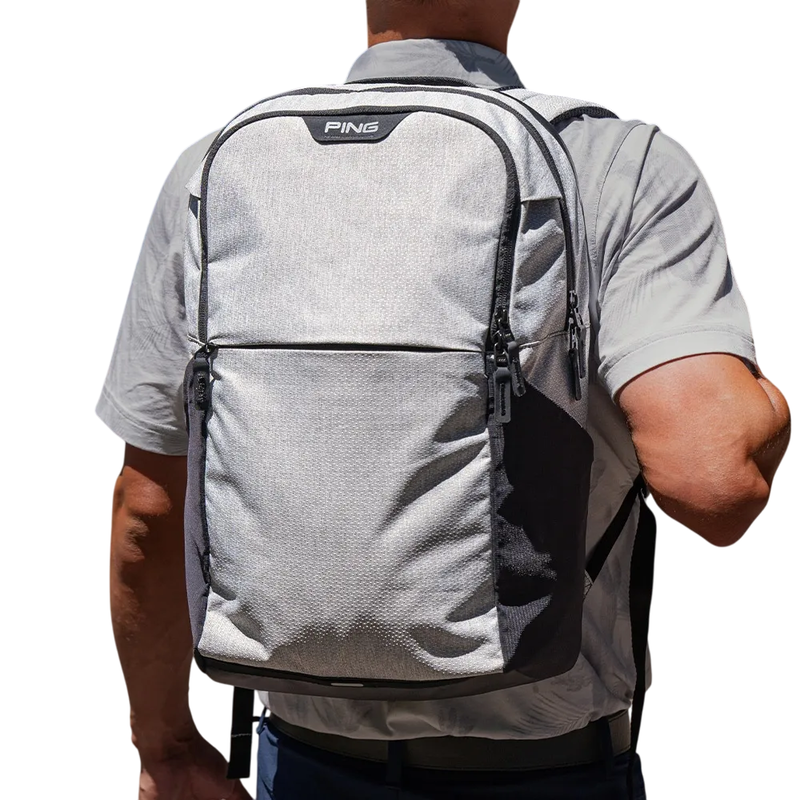 PING Backpack | 37301-01 |Textured Heather Grey backpack view