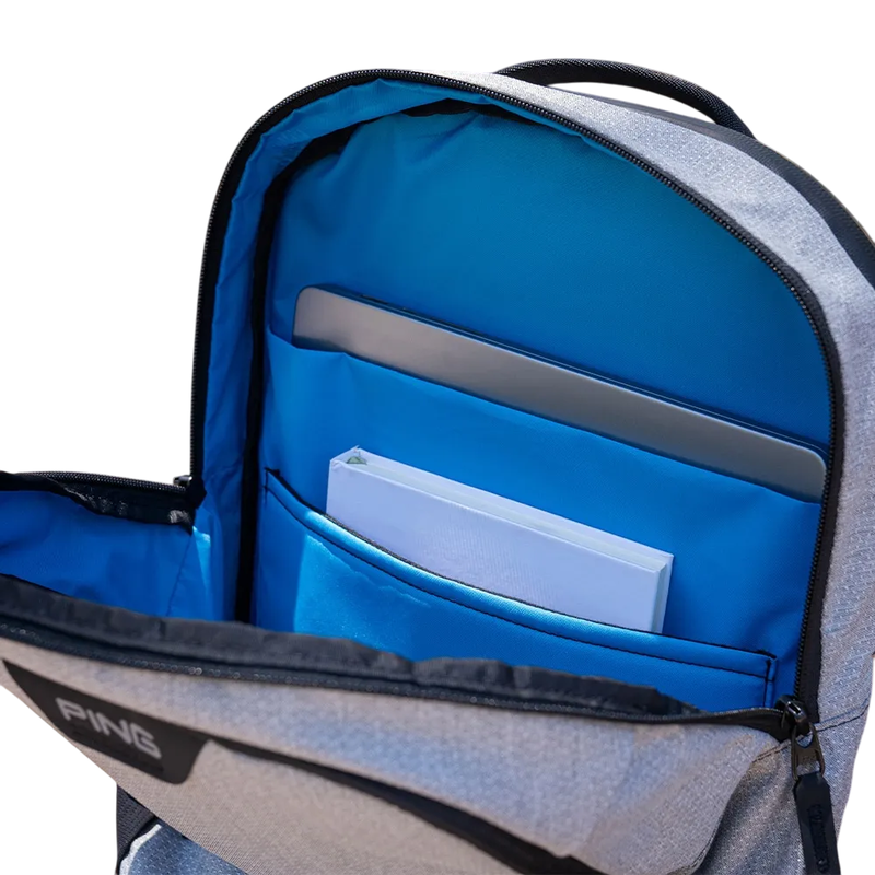PING Backpack | 37301-01 |Textured Heather Grey main compartment view