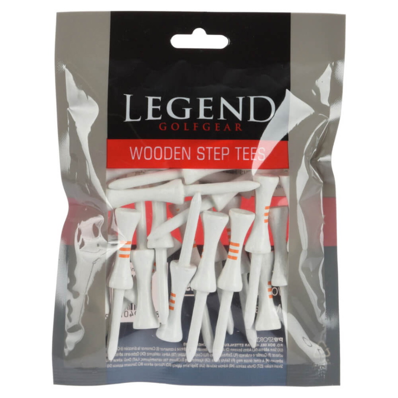Legend | Wooden Step Tees | 70 MM / 2 3/4 | White / Orange