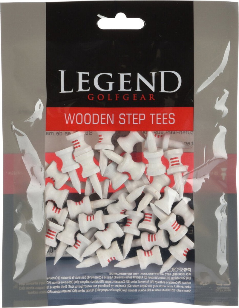Legend | Wooden Step Tees | 25 MM / 1" | White / Red